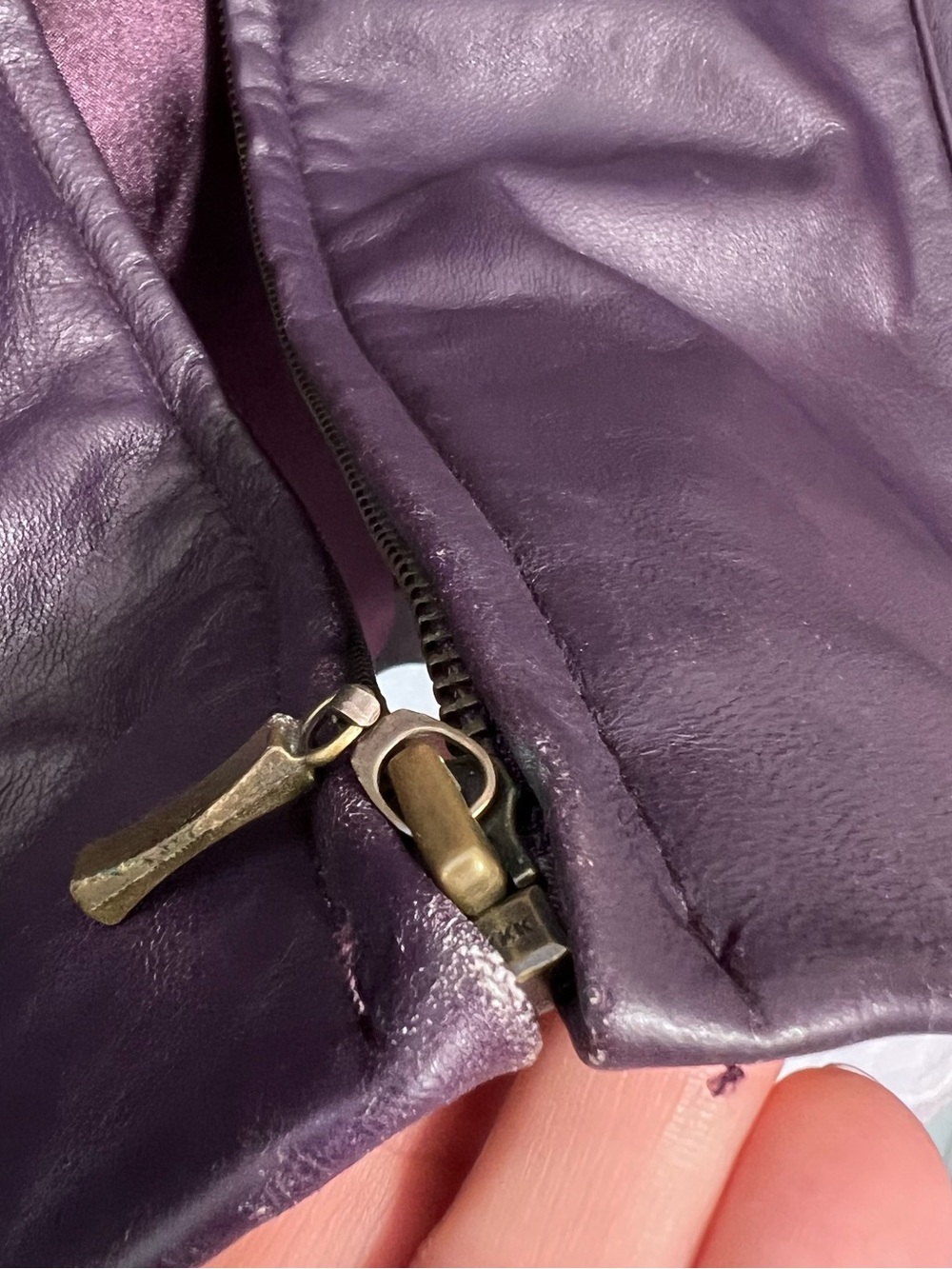 Coldwater Creek Women's Plum Leather Zip Jacket - Picture 9 of 11